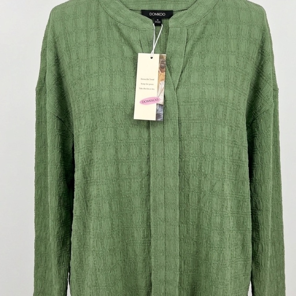 Size 2X Plus Workwear Fern Green Women's Blouse
